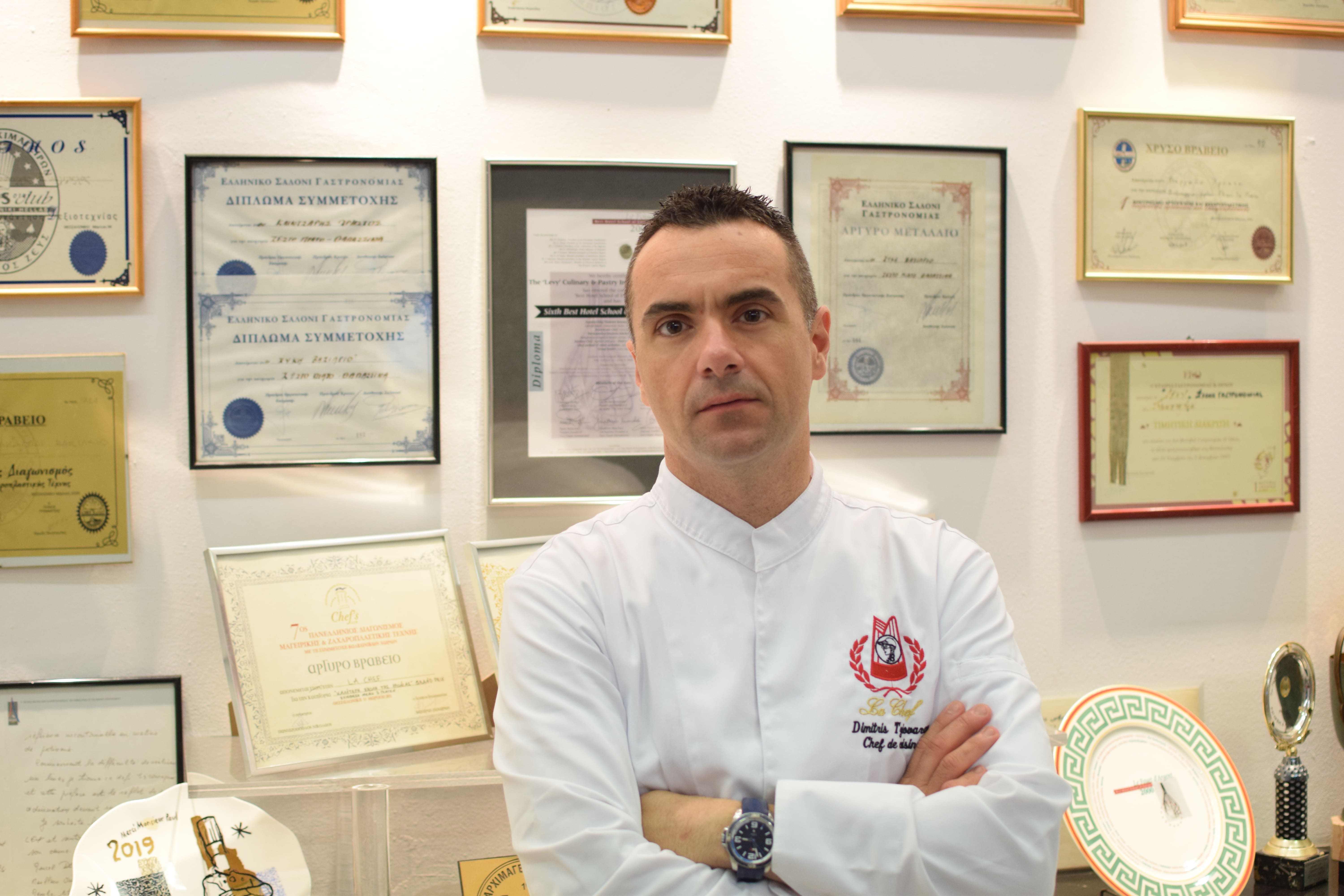 Chef Dimitris Tziovaras, posing, awards, La Chef Levi-